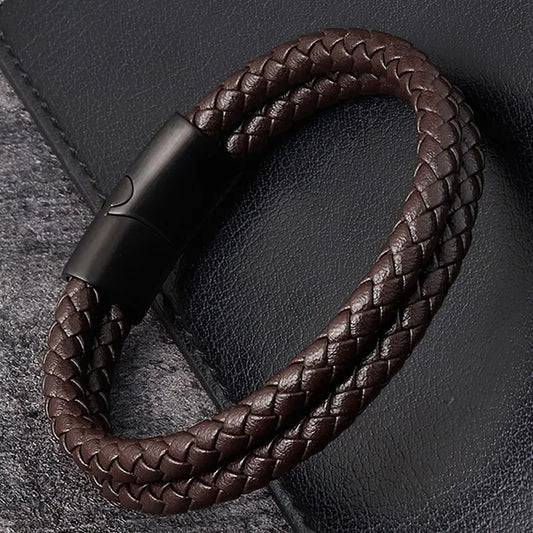Men`s Braided Leather Bracelet
