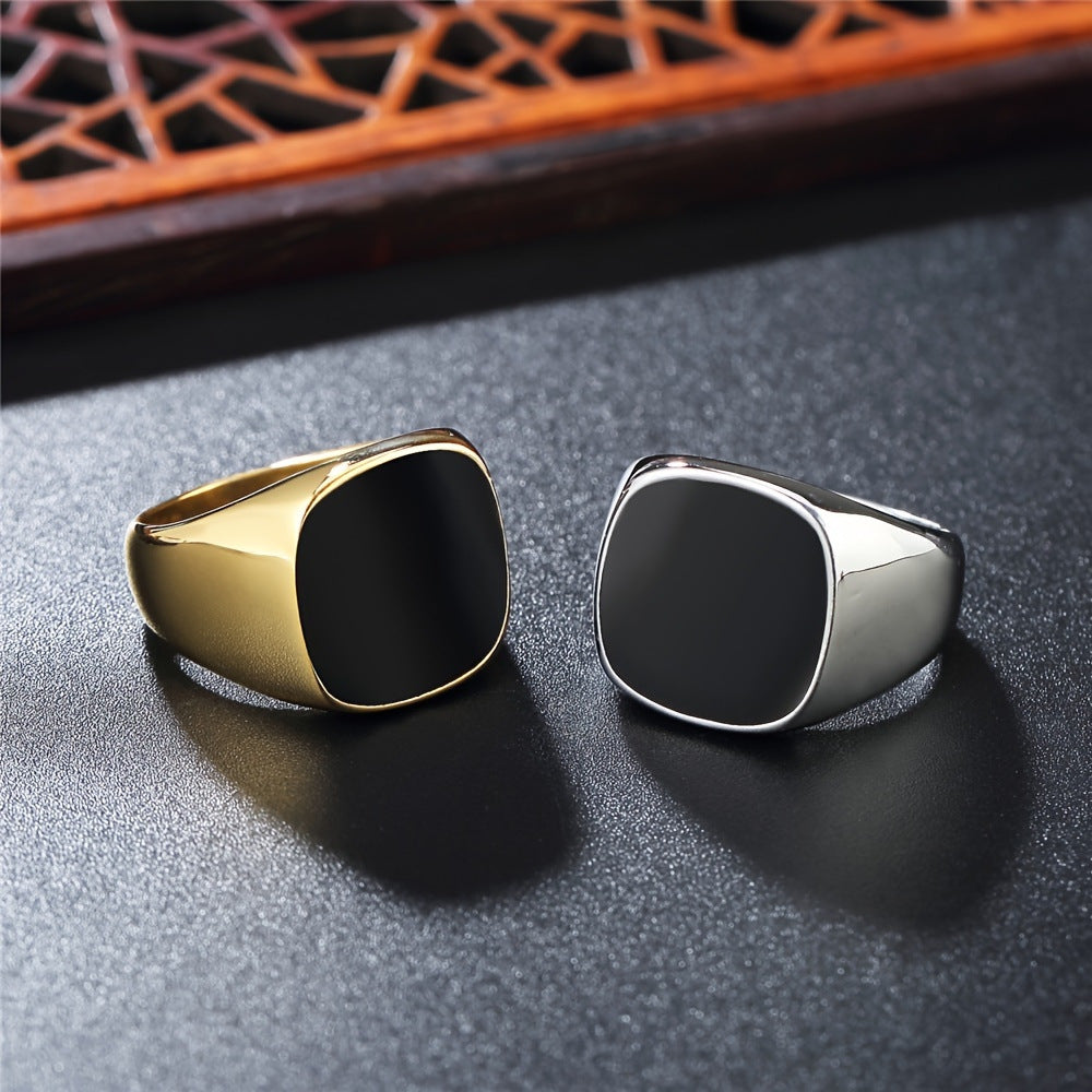 Men’s Square Signet Ring – Stainless Steel