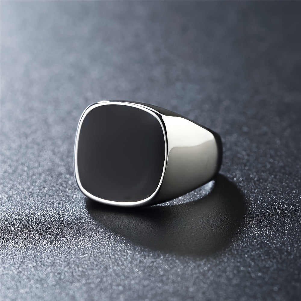Men’s Square Signet Ring – Stainless Steel