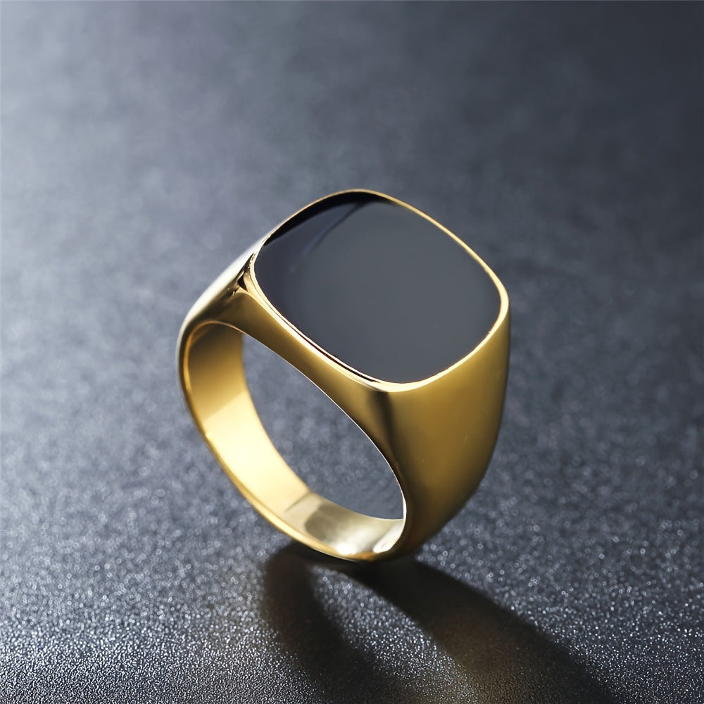 Men’s Square Signet Ring – Stainless Steel