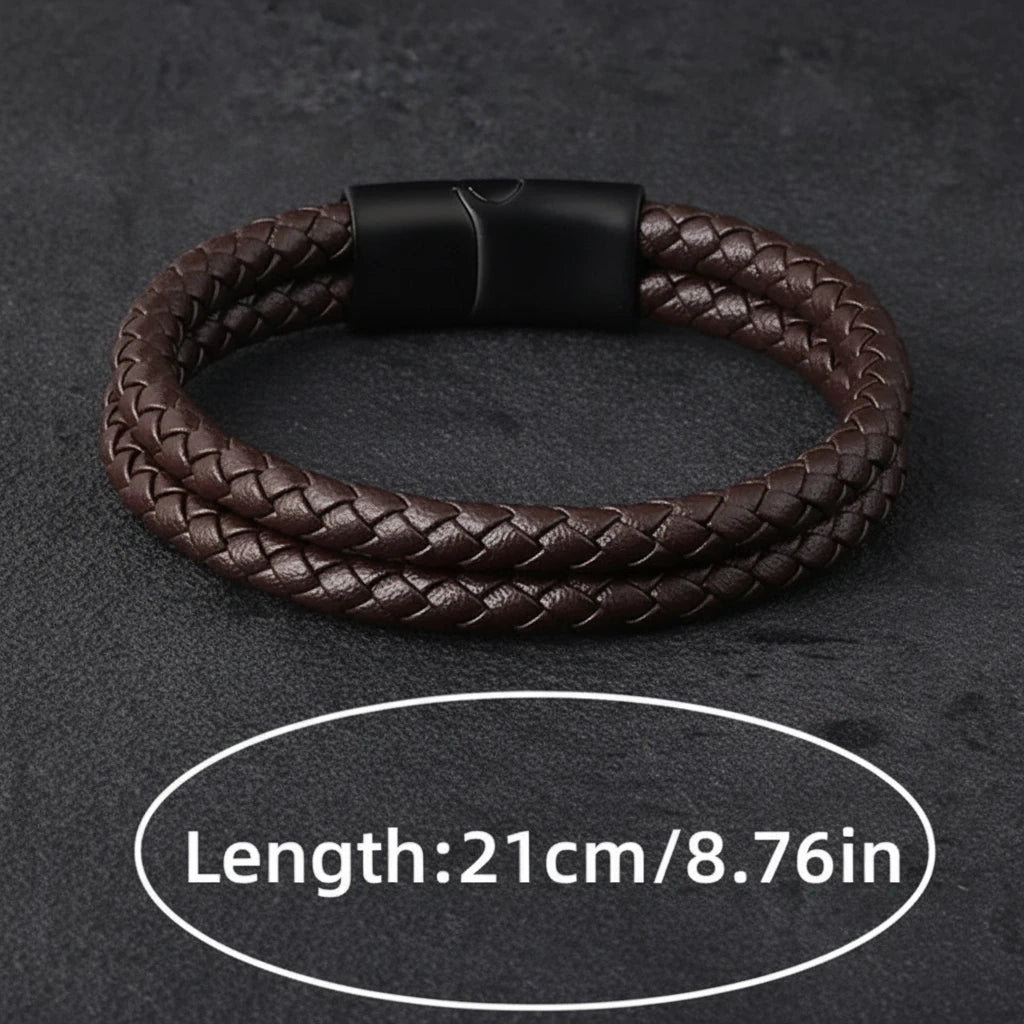 Men`s Braided Leather Bracelet
