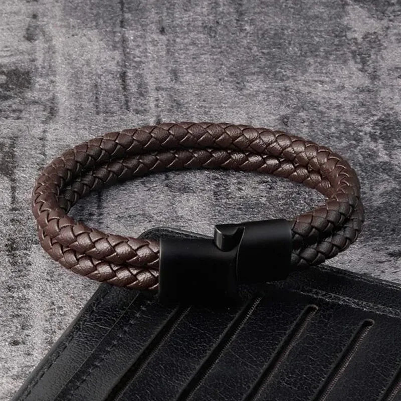 Men`s Braided Leather Bracelet