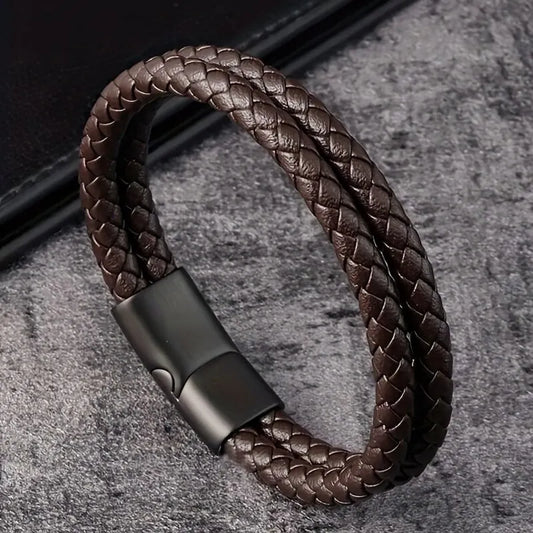 Men`s Braided Leather Bracelet